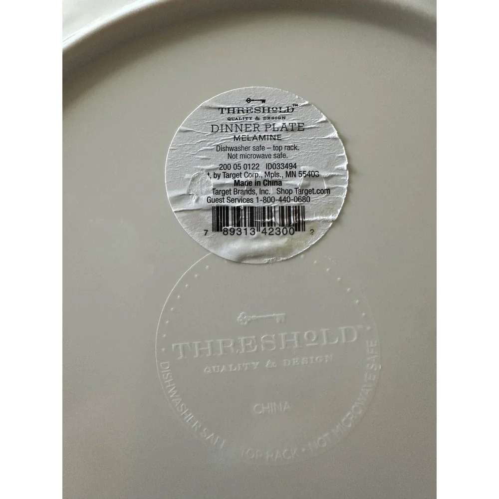 Threshold Melamine Roped Vasaio Floral Dinnerware Plates  Set‎ Of 4 10.5